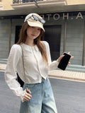 White Lotus Lace Lace Doll Collar Long-Sleeved Shirt Women 2026 Button Tight Under The Bottom Shirt