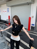 Buntie Hollow Hottie Short-Sleeved T-Shirt Girl Summer Design Set Bump Color Micro-Horns Casual Pants Two Sets