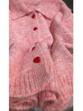 Korean Pink Polo Sweater Coat Women's Autumn And Winter 2025 New Gentle Soft Glutinous Age Reduction Knitted Open Shirt