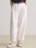Spring And Summer New Small Man Wearing A Simple Imitation Denim Loose Shirt Imitation Cotton Slack Slack Two Sets