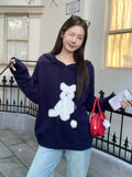 Hooded Soft-Groom Sleeve Long Sleeve Thicken Sweater Women's Coat 2026 Autumn And Winter Loose Design Knitting Top