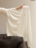2026 Unique Thin Round-Neck Long Sleeve Sunscreen Cardigan Women's Summer Leisure Single-Dbutton Embroidery Top Coat