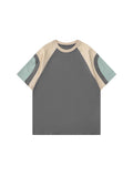 A39# (21 Ultra-Shuang Cotton 220-Gram Sorona Thread) Pure Cotton Shoulder-Collision Color Version Of Short-Sleeved T-Shirt