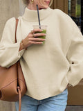 Dili Casual Wool Woven Solid Color Long-Sleeved Sweater Women's Clothing 2025 Autumn And Winter