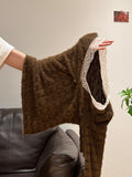 Curry Lace V-Neck High-End Feel Two Long-Sleeved T-Shirt Thick Winter Body Inside And Outside To Wear Clothes