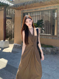 Seaside Holiday French Hanging Neck Sling Dress Women's Summer 2026 New Sexy Temperament Waist Dress