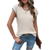 Dili 2025 Spring And Summer Top Women's Temperament Casual Short-Sleeved Sweater