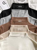 Solid Color Half-High Collar Bottom Shirt Women's Autumn And Winter 2026 New Interior To Keep Warm Devet Long-Sleeved T-Shirt Cation Top