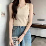 External Wearing Slings Small Vest Women's Summer Anti-Sighty Sleeveless Cotton T-Shirt On The Bottom Of The Solid Color On The Top