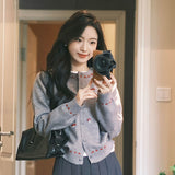 Korean Wearing Round-Neck Knitted Cardigan Women Early Autumn 2025 New Loose Thin Sweater Top Coat