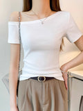 Spice Girls Collared Shoulder Alone Special To The Top Of The Women's Summer 2025 New Small Body To Wear Short-Sleeved T-Shirt