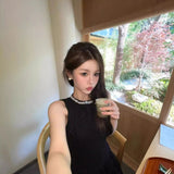 Beautiful Hottie Waist Dress Women's Dress French Temperament Gold High-Grade Small Black Dress Birthday Dress Skirt
