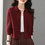 Brand Discount Spring And Autumn Outside With A Short Collar Sweater Small Coat Women's Wool With Skirt Top Knitted Bottom Shirt