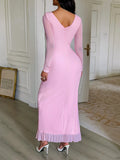 Dili Elegant Wind Sling Open Fork Dress Dress Women's 2025 Autumn And Winter