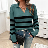 Dili Vacation Leisure Wind Striped Long-Sleeved Women's Sweater Women's Dresses Spring/Summer 2025