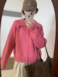 Exquisite And Loose Double Zipper Jumper 2025 Autumn New Korean Version Of The Long-Sleeved Knitted Inside The Top Woman