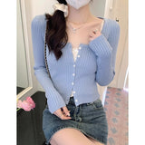 Bm Wind Short Small Knitted Bottom Top Girl Outside To Repair 2026 Early Spring New Folding Soft Cardigan