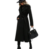 New Collar Hair With Double Buckle And Long Coat Coat Coat Coat