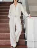 Spring And Summer 2026 New Suit Tiansi Suit Temperament Short Coat Broad Leg Pants Two Sets Of Smart Wear