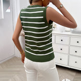Dili 2025 Spring/Summer Women's Casual V-Neck Clamming Sleeveless Sweater Women's Maave