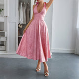 Dili Elegant Evening Dress Hanging Neck Collar Dress Dress Dress Women's Dress 2025 Spring And Summer