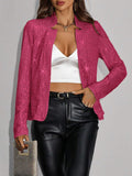 Women's New Fashion Collar Solid Color Short Coat Casual Set-Up Glid Coat