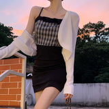 White Ice Silk Sunscreen Sleet Coat Thin Small Shawl Women's Summer With Sling Skirt Hoodie