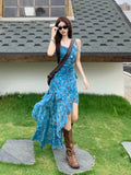Design Sense Of Irregular Floral Sling Skirt 2026 Summer New Hot Babes Wind Mid-Rise Dress Tide
