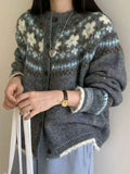 Fair Island Jasmine Premium Sweater Coat Women's New Easier Vintage Clammed Klammed Knitted Jacket In Autumn