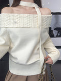 Gentle Wind Shoulder-To-Shoulder Soft Sweater Woman 2026 Early Autumn Sweet Knitted Shirt