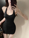 Purely Sexy Hanging Neck Sling Dress Woman 2025 Summer New French Heart Machine Slimming Bag Hip Skirt