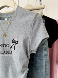 Short Gray Short-Sleeved T-Shirt Women's 2025 Summer New Fashion Gas Explosion Clothes To Repair Cotton Top