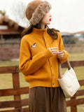 Ginger Tony High-Collar Women's Cardigan Jacket Loose Lazy And High-End Sweater Autumn And Winter New Thick Collar