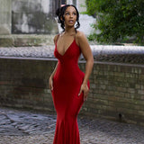 2025 Spring/Summer Women's New Ins Fashion Sexy Hottie Suspension Backs Slim Dress