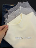 Super Fire Grape Purple Bottoming Shirt Woman's Charm Half-High Collar Inside Sweater Temperament Knitted Autumn And Winter Top
