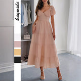Dili Leisure Vacation Waist A-Shaped Dress Dress Women's Dress 2025 Summer