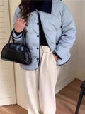 Winter Blue Cotton Short Coat Women's Small Fragrant Style 2026 New Super-Looking Thin Cotton Coat Cotton Clothes