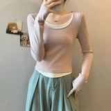Wear A Small Shirt T-Shirt Girl In Autumn And Winter To Fight Irregular U Collar Long Sleeve Collar Collar Collar Collar Collar Collar Collar Collar Collar Collar Collar Collar Collar Collar Collar Collar Collar Collar