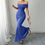 Dili Elegant Temperament Ass Shoulder Dress Women's Dress 2025 Spring And Summer