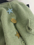 Milk Green Gentle Wind High-End Knitted Cardigan Women With 2025 Early Autumn New Small Sweater