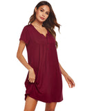 Women's Pyjamas Short-Sleeved Pocket Modal T-Button Home Clothes Women