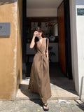 Seaside Holiday French Hanging Neck Sling Dress Women's Summer 2026 New Sexy Temperament Waist Dress
