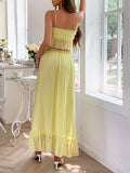 Dilu Vacation Leisure Seaside Atmosphere Feel Stylish Two-Piece Suit Woman 2025 Summer Small Sling Half Dress