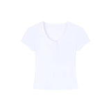 White Shoulder Short-Sleeved T-Shirt Gentle Style Suit Women's Summer Wooden Ear-Side Bag Hip Skirt Skirt Two-Piece Cover