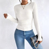Autumn/Winter 2025 New Autumn Women's Casual Long Sleeve Round T-Shirt
