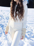 Winter New Personality Fashion Travel Holiday Ski Collar Collar Zip-Down Trousers Women