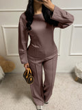 Dili Casual Fashion T-Shirt Trousers Two-Piece Women's Suit 2025 Autumn And Winter