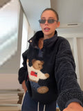Autumn 2025 Winter Bear Painted Lazy Windy Plush Jacket + Seaside Holiday Dress