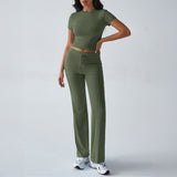 Dili Women's Clothing 2026 Spring And Summer Temperament Solid Color Round Lead Urban Casual Fashion Suit Women