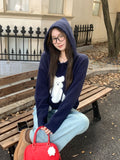 Hooded Soft-Groom Sleeve Long Sleeve Thicken Sweater Women's Coat 2026 Autumn And Winter Loose Design Knitting Top